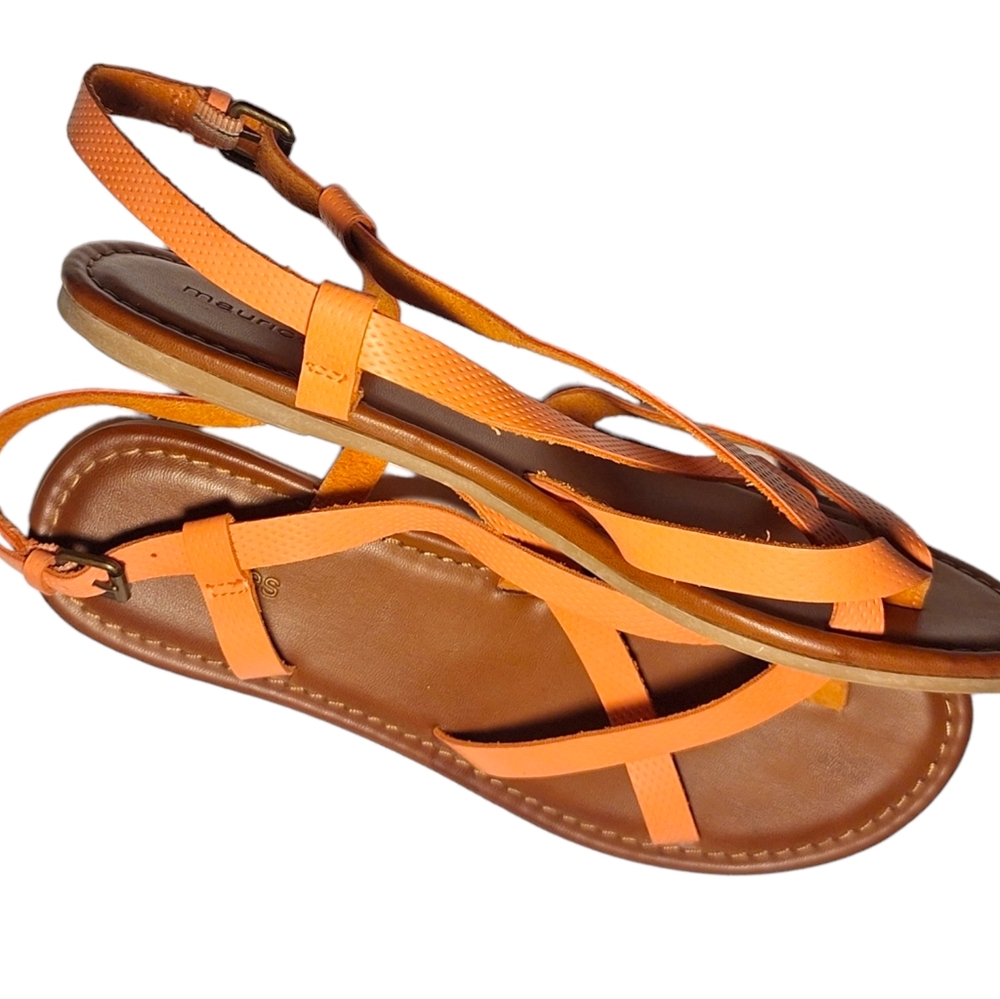 MAURICES strappy sandals EUC women's size 8 Orange and brown - Picture 7 of 8
